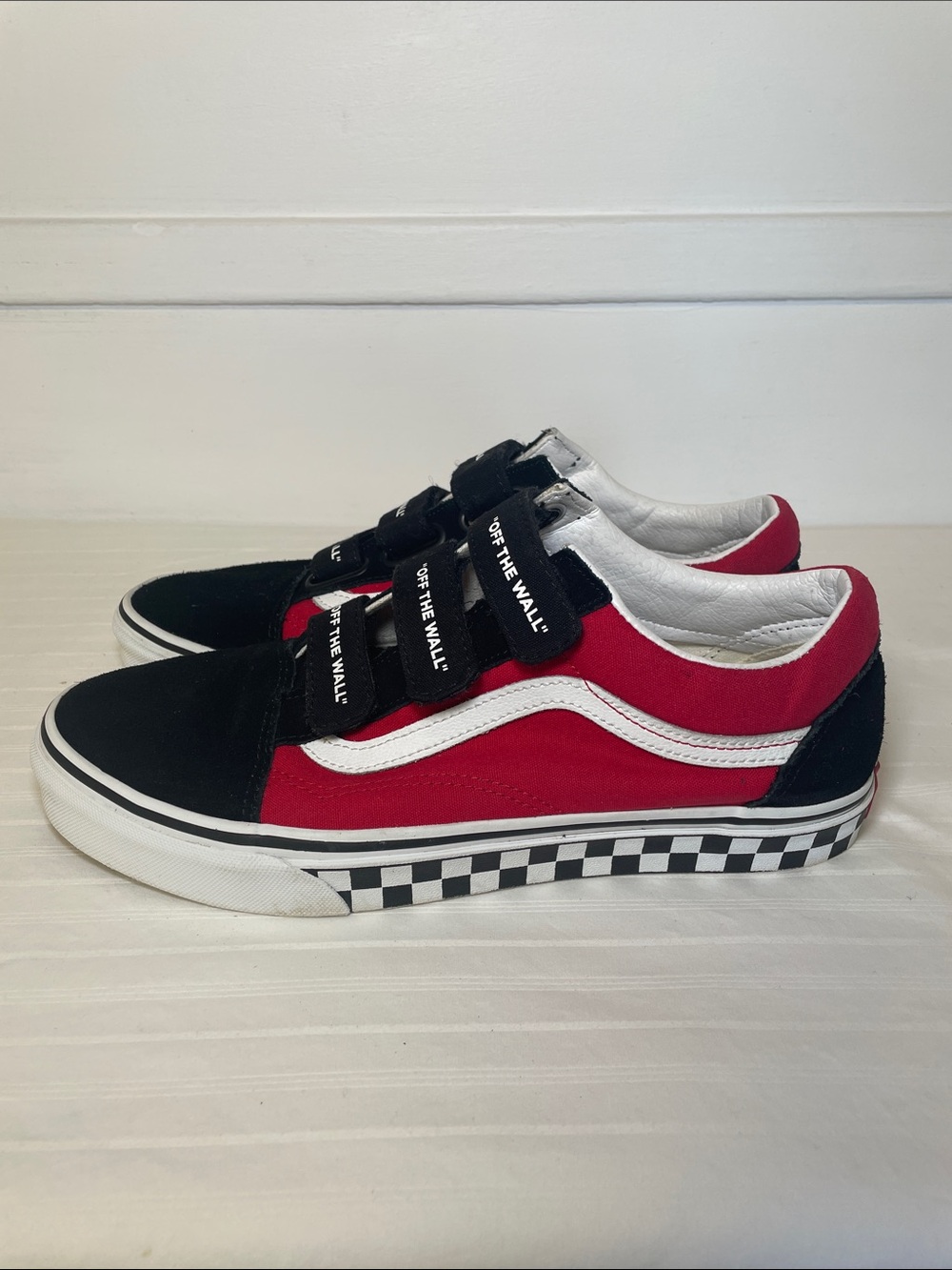 Vans Old Skool V "Logo Pop" sneakers with Velcro men’s skate shoes size 9.5